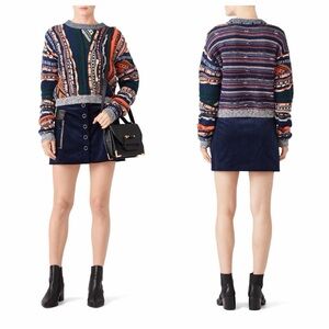 Carven Navy and Orange Sweater